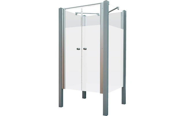 Breuer Exo Set Gartendusche / Outdoordusche Geschlossen Mit Pendeltür Silber Matt 7 Breuer Exo Set Gartendusche / Outdoordusche Geschlossen Mit Pendeltür Silber Matt – Bild 6